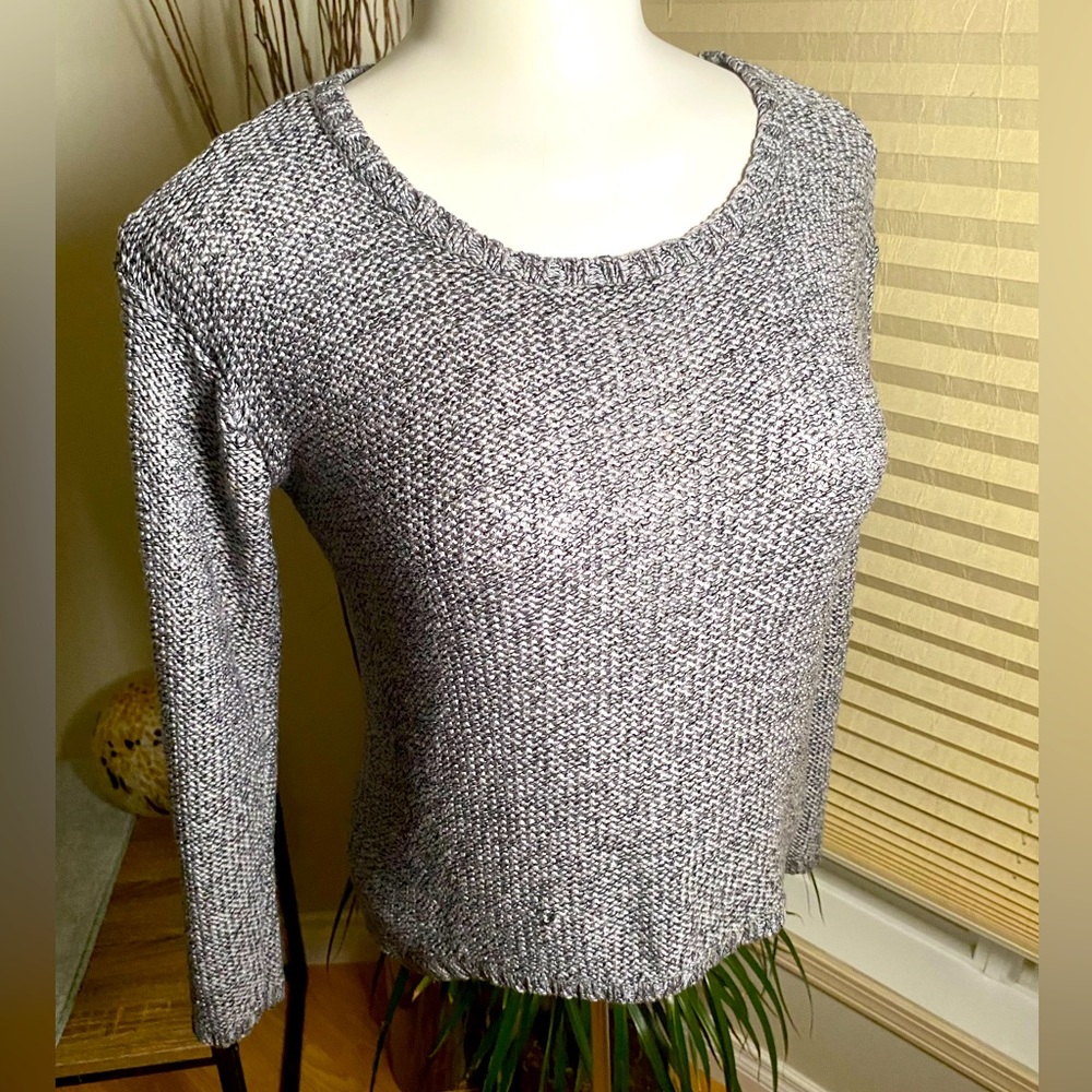 Nitrogen Women’s Grey Knit Cropped Sweater Medium